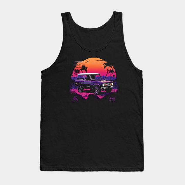 Ford Bronco Vintage Sunset Tank Top by Kid Relic